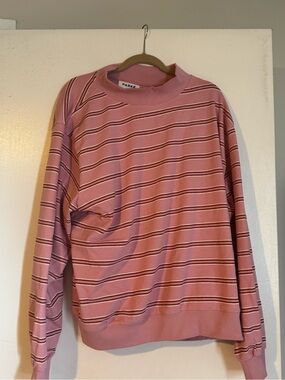 Parker Pink Striped Crewneck Sweater